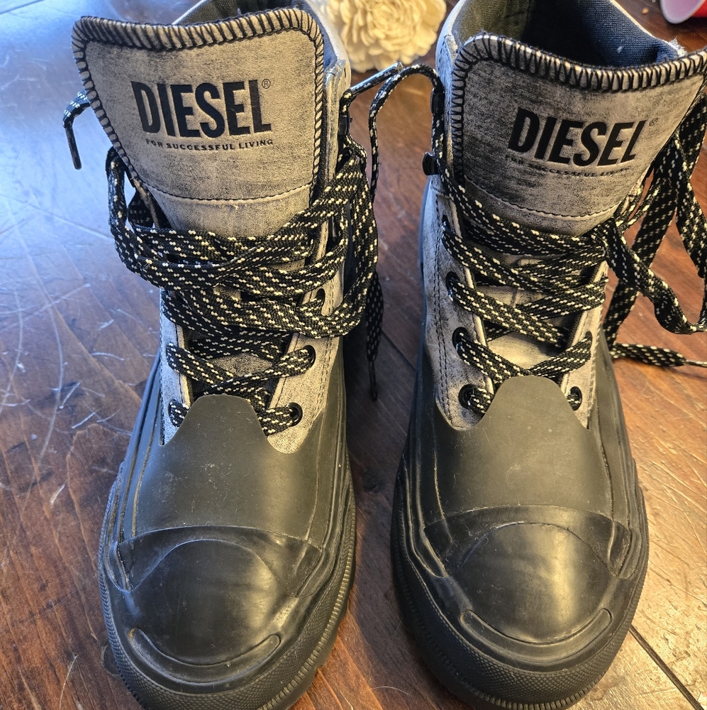 Diesel Black Combat Boots
